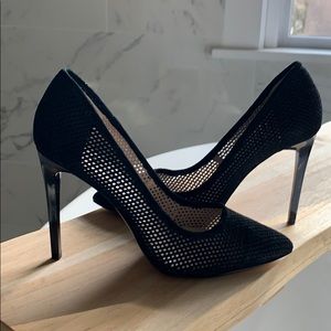 Charles by Charles David Black Perforated 4” Pumps